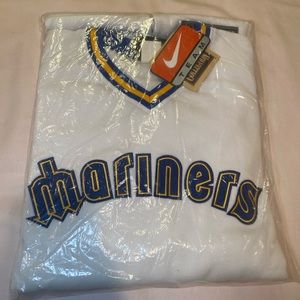 Nike Cooperstown Vintage Collectible Mariners Crewneck Sweater in White